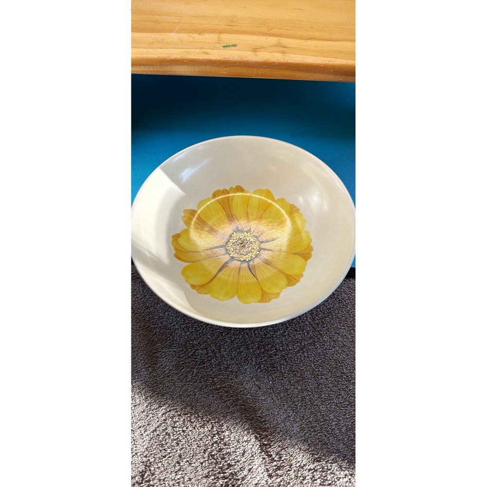 Mikasa CW426 Tuscan Flower Ironstone Bowl Round White/Yellow Dishwasher Safe
